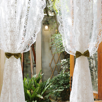 White Lace Sheer Single Voile Curtain