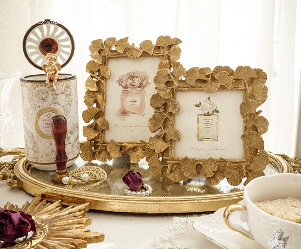 Gold Leaves Photo Frame Wall Art