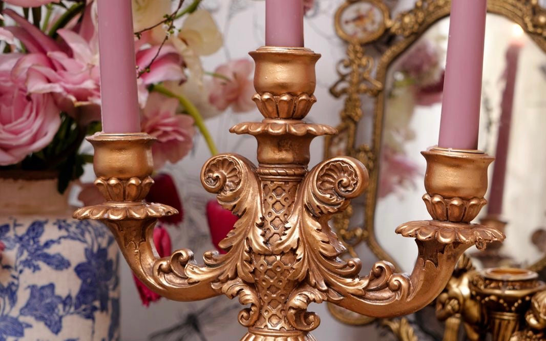 French Vintage Inspired Cinderella Candlestick Holders