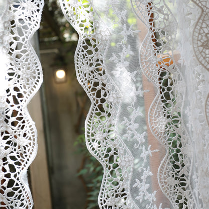 White Lace Sheer Single Voile Curtain