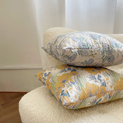 Handmade Embroidered Floral Cushion Cover