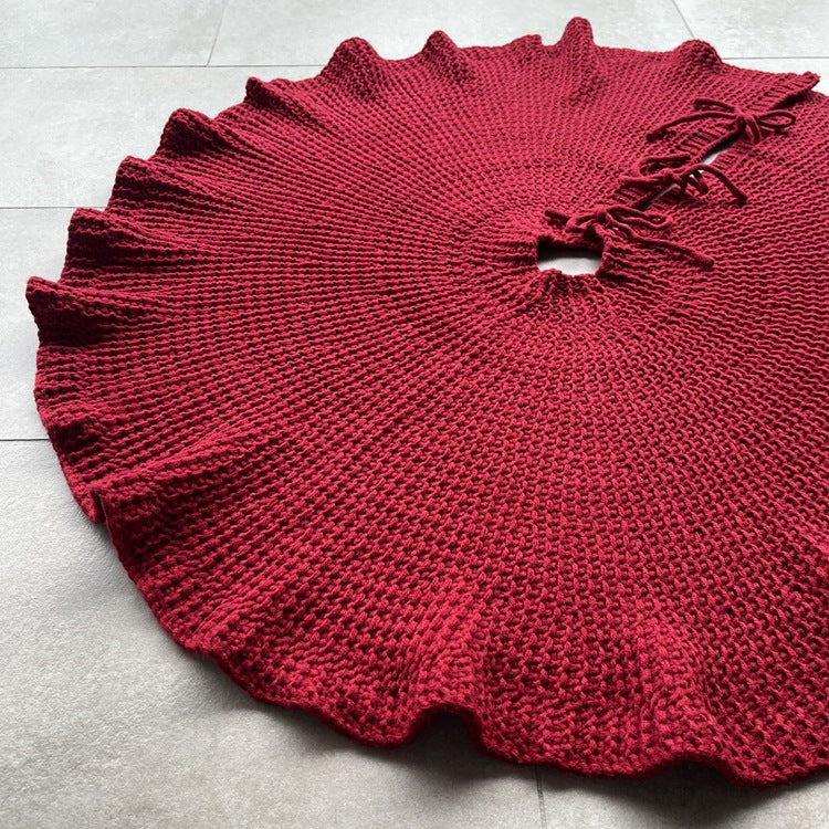 Hand Knitted Christmas Tree Skirt