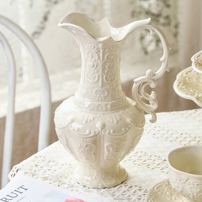 Vintage Style Royal Embossed Ceramic Afternoon Tea Cup Set