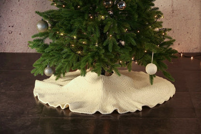 Hand Knitted Christmas Tree Skirt