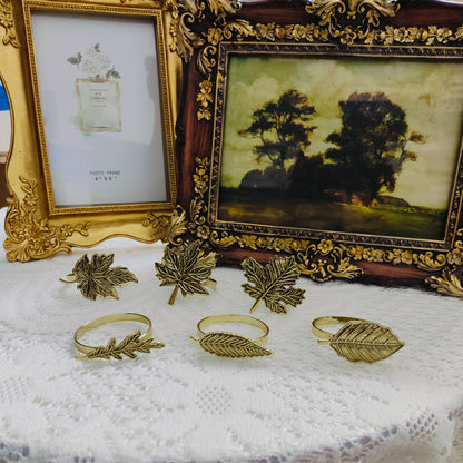 Vintage Inspired Maple Leaf Napkin Rings (set of 6)