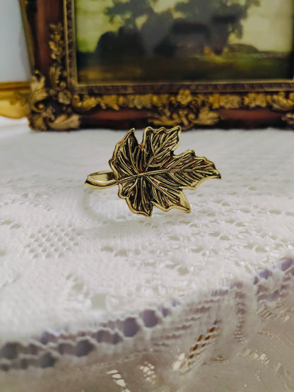 Vintage Inspired Maple Leaf Napkin Rings (set of 6)