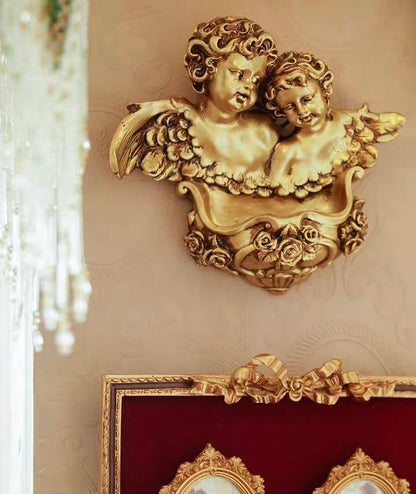 Victorian Style Angel Gold Photo Frame Wall Art