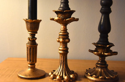 French Vintage Style Candlestick Holders Set