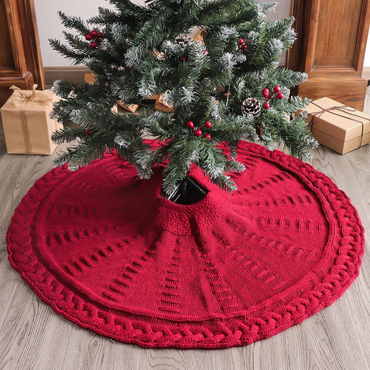 Knitted Christmas tree skirt