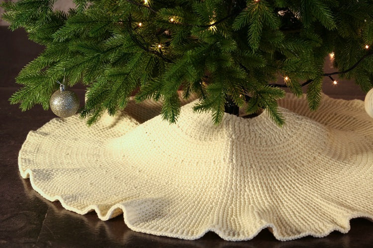 Hand Knitted Christmas Tree Skirt