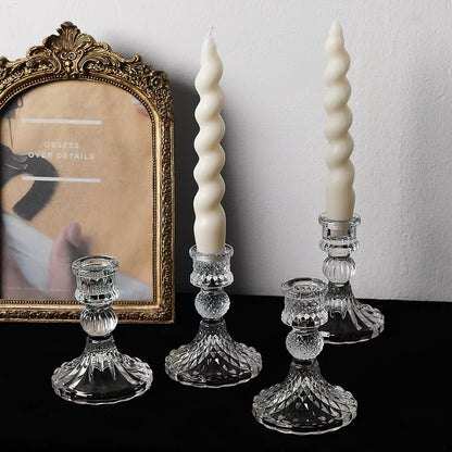 Glass Candle Holder Set