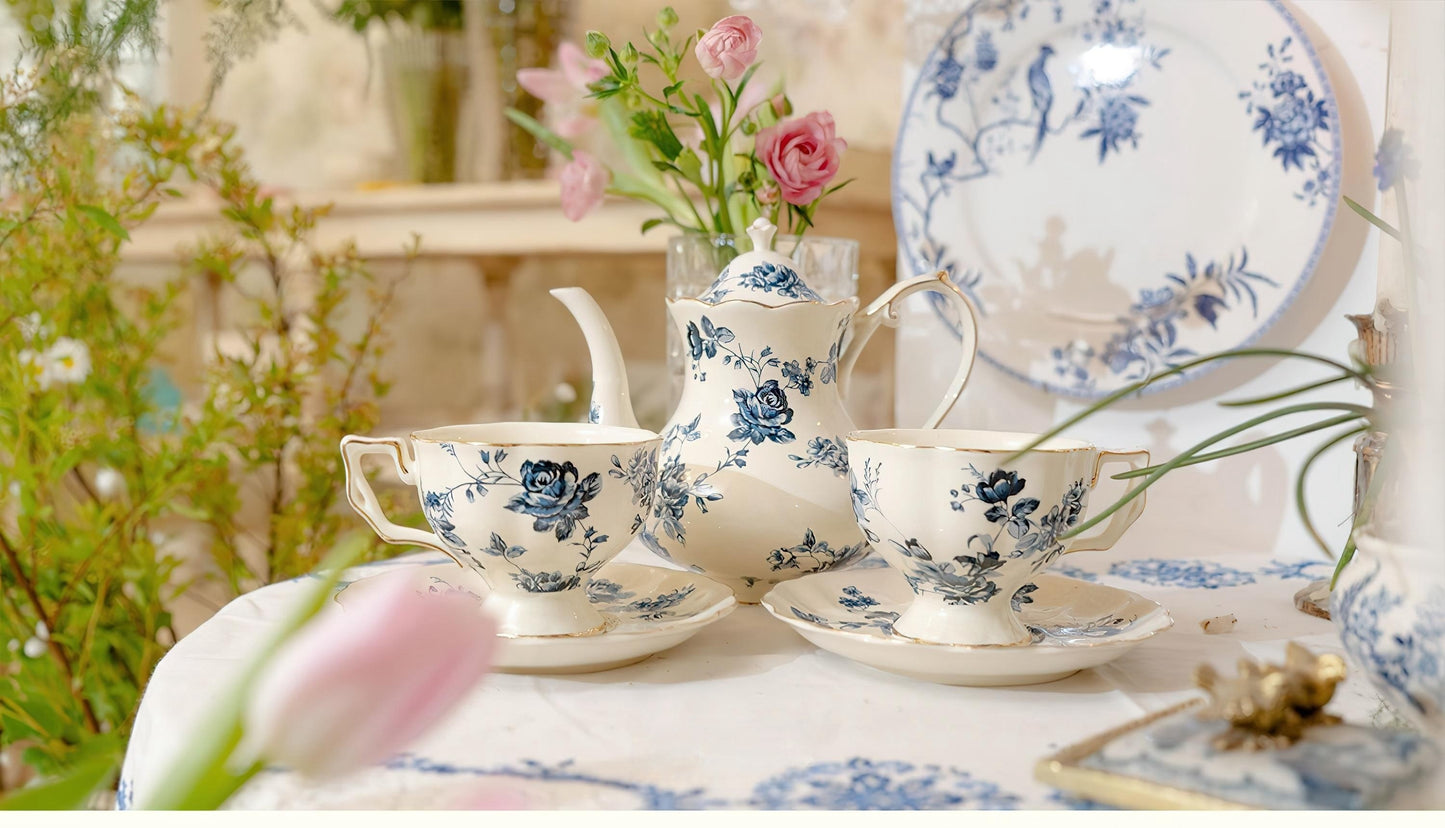 Vintage Style Ceramic Orchid Tea Set