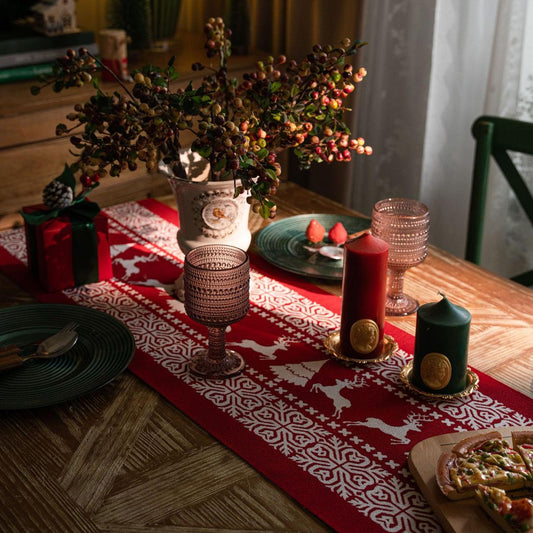 Hand Knited Christmas Table Runner