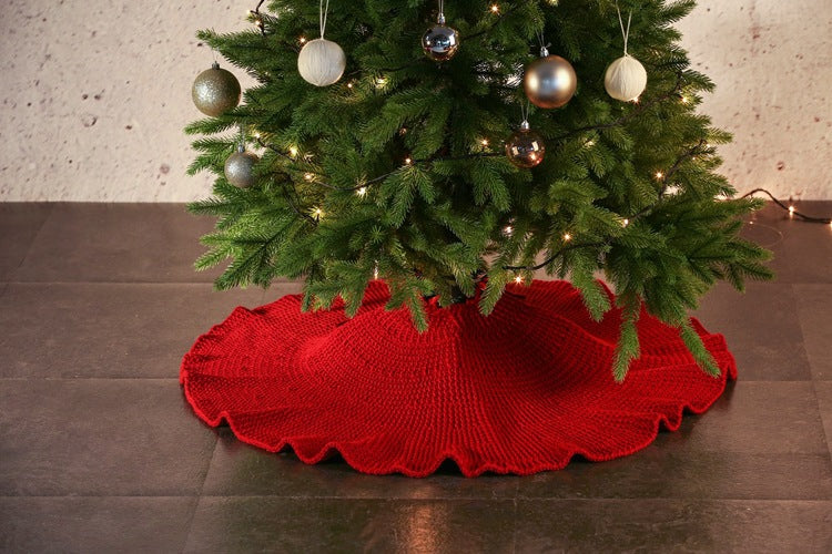 Hand Knitted Christmas Tree Skirt