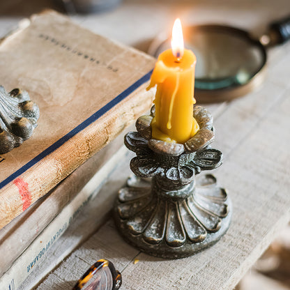 3 Piece Vintage Inspired Bronze Candlestick Holders