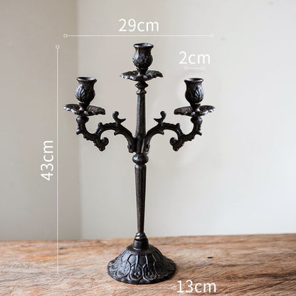 French Vintage Style Metal Cinderella Candlestick Holders