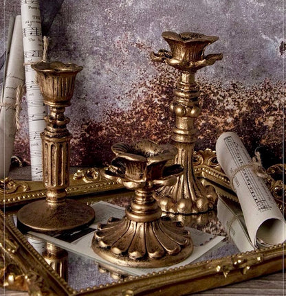 French Vintage Style Candlestick Holders Set