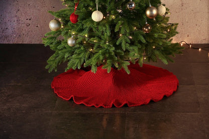 Hand Knitted Christmas Tree Skirt