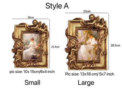 Victorian Style Angel Gold Photo Frame Wall Art