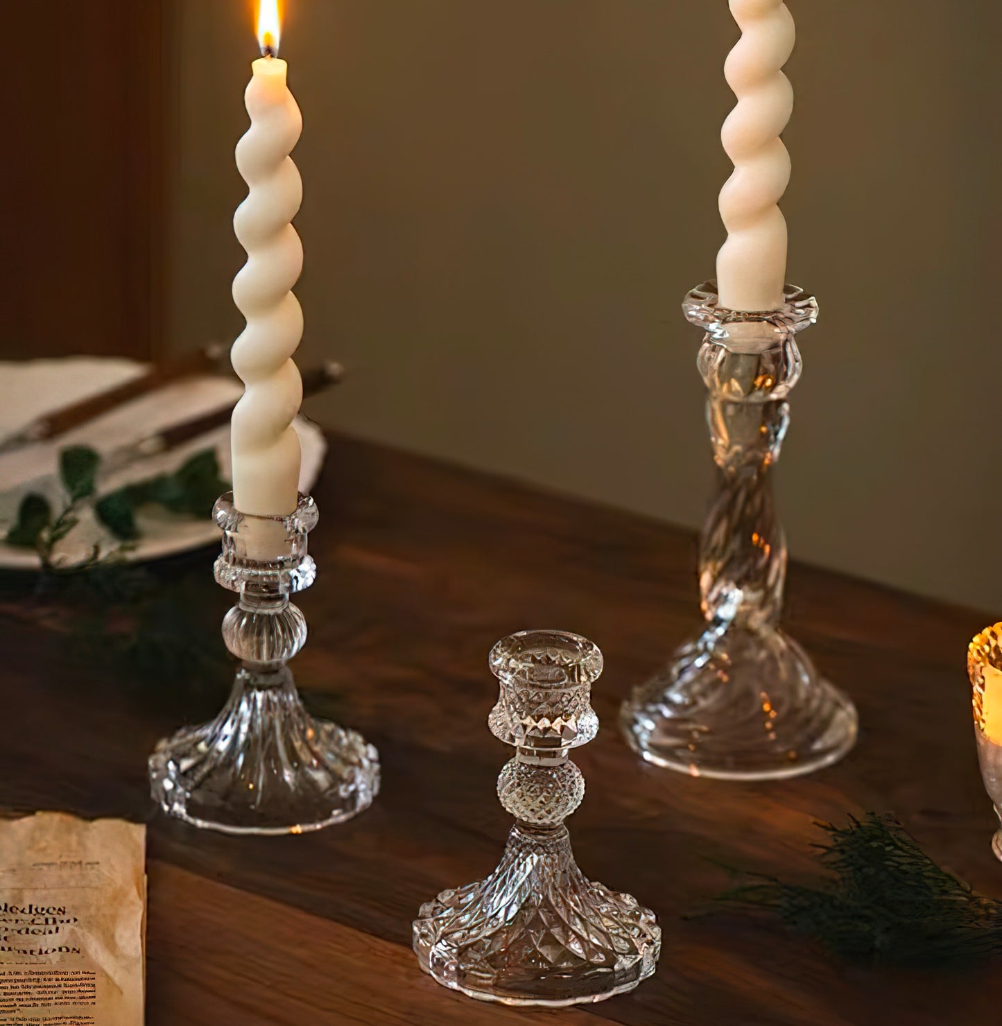 Glass Candle Holder Set