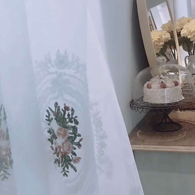 Elegant Sheer Single Voile Eyelet Curtain