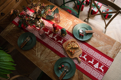 Hand Knited Christmas Table Runner