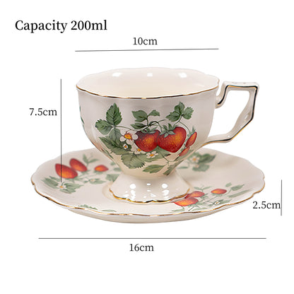 Vintage Style Strawberry Ceramic Tea Set