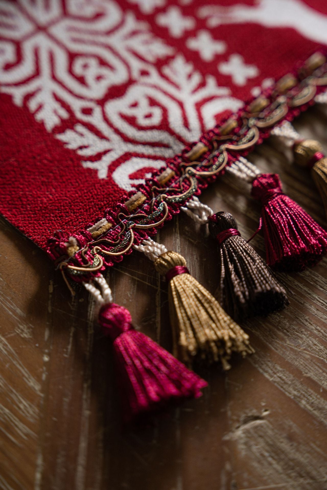 Hand Knited Christmas Table Runner