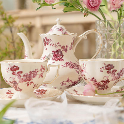 Vintage Style Ceramic Orchid Tea Set