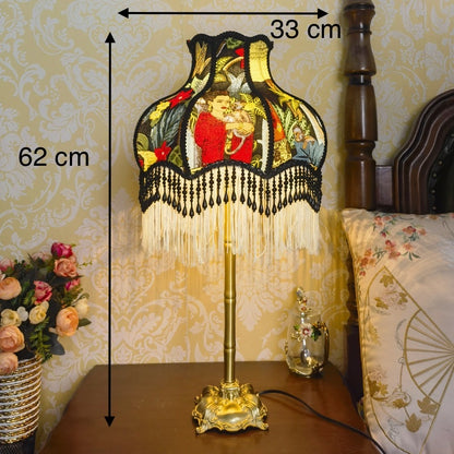 Vintage Style Table Lamp with Shade and Bead Fringes