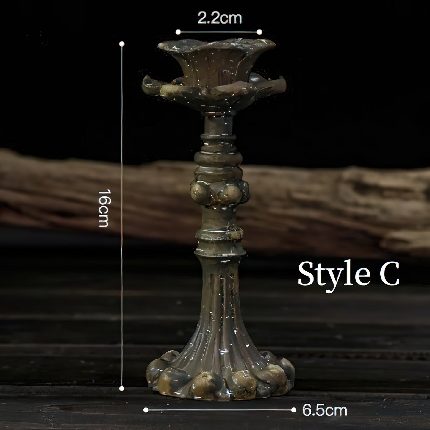 3 Piece Vintage Inspired Bronze Candlestick Holders