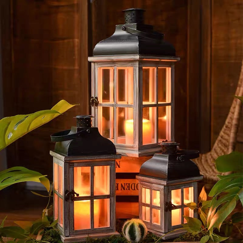 Rustic Nordic Wooden Lantern