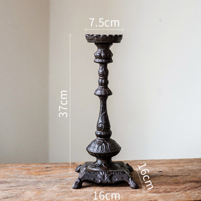 French Vintage Style Metal Cinderella Candlestick Holders