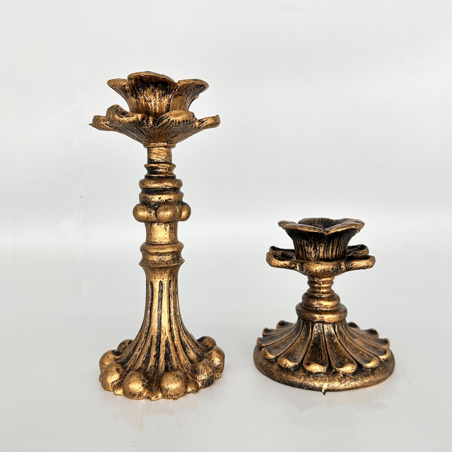 French Vintage Style Candlestick Holders Set