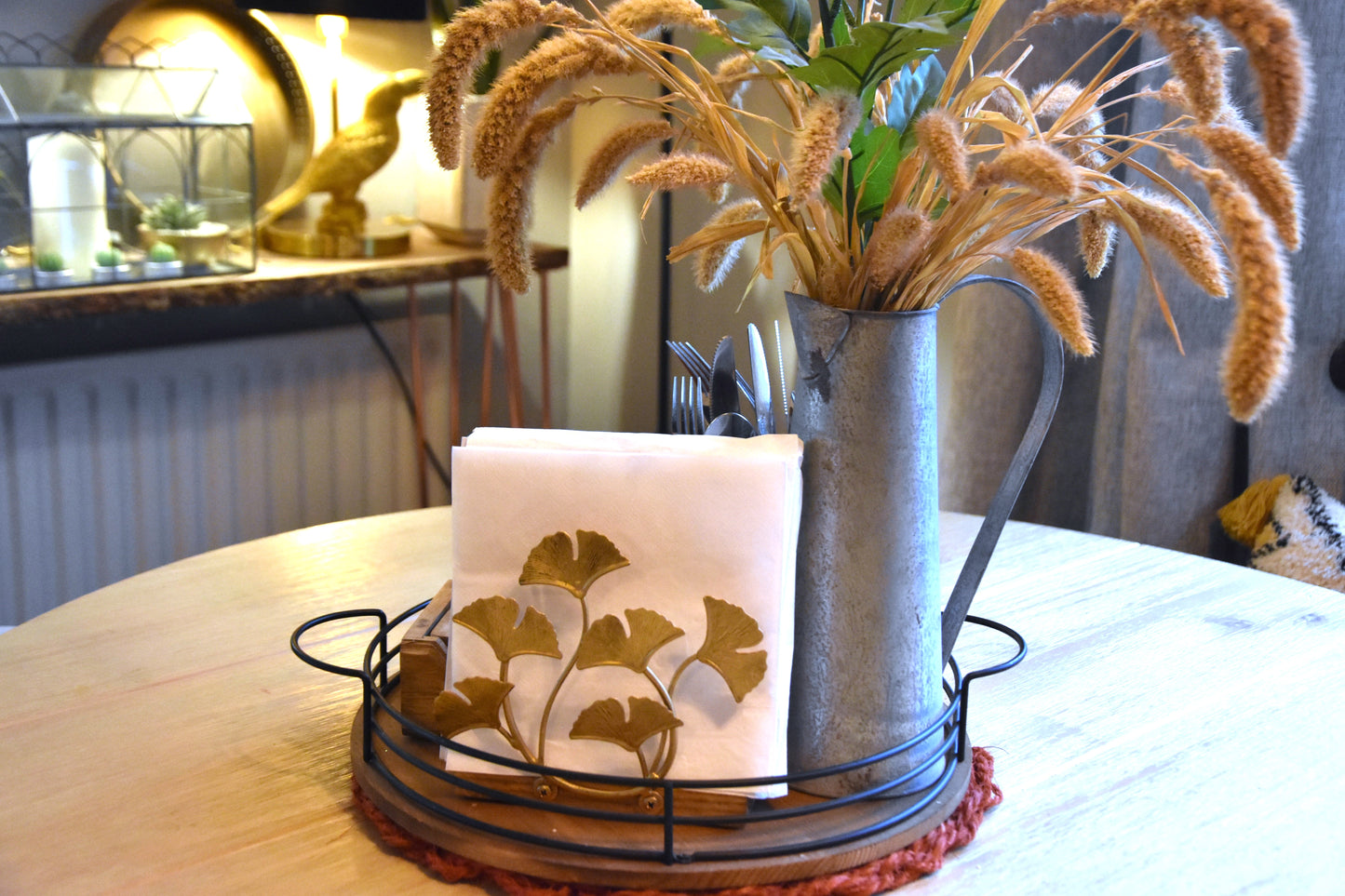 Gold and Silver Metal Napkin Holder