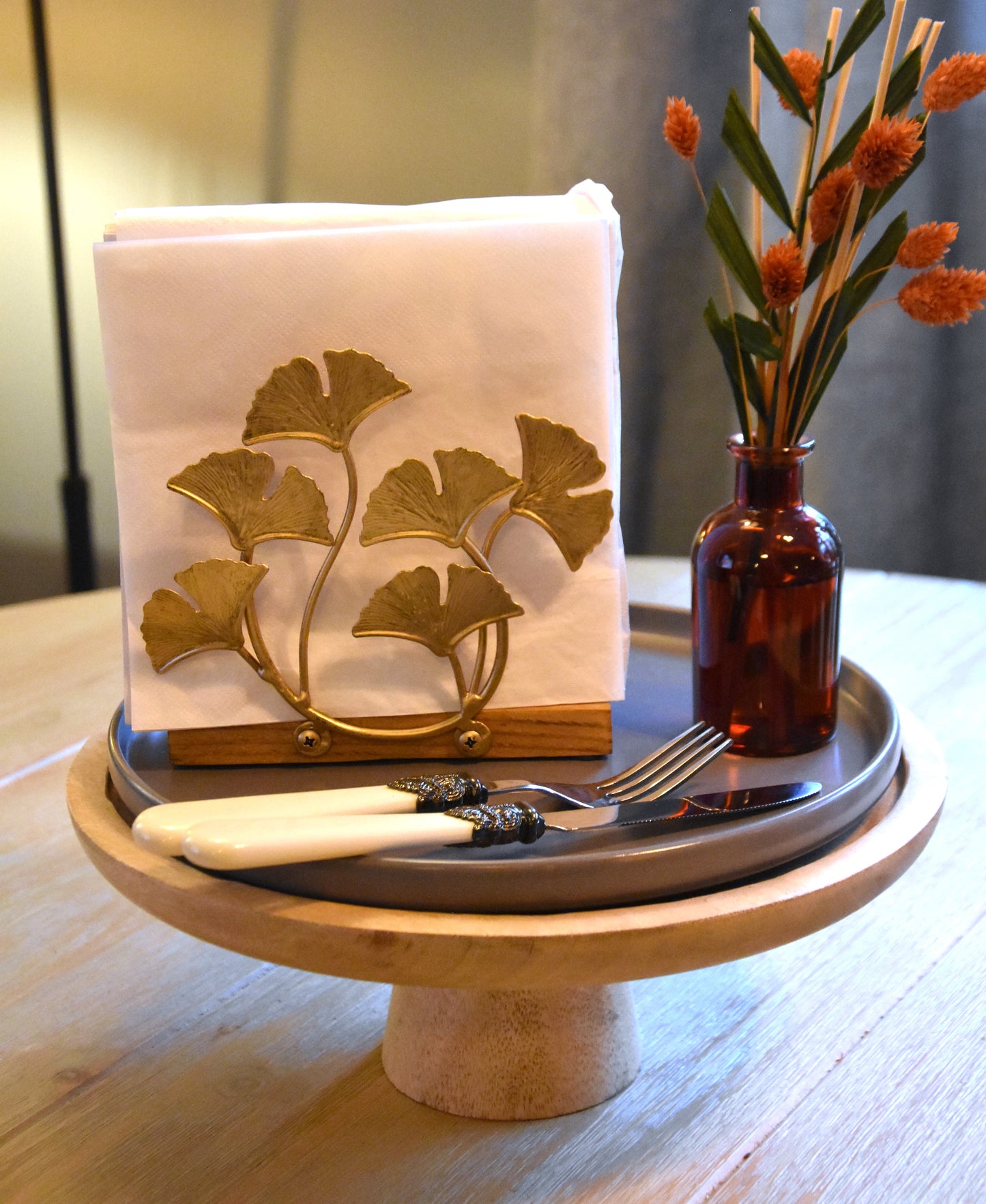 Gold and Silver Metal Napkin Holder