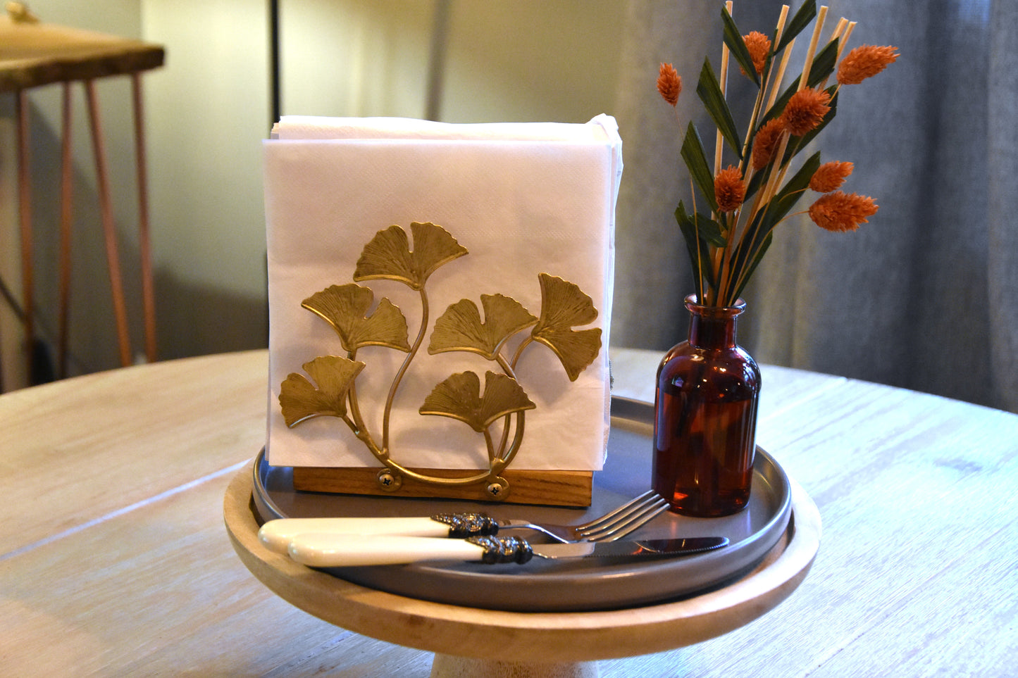 Gold and Silver Metal Napkin Holder