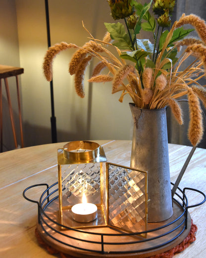 Vintage Inspired Glass Lantern Illuminate Your Space with Timeless Elegance