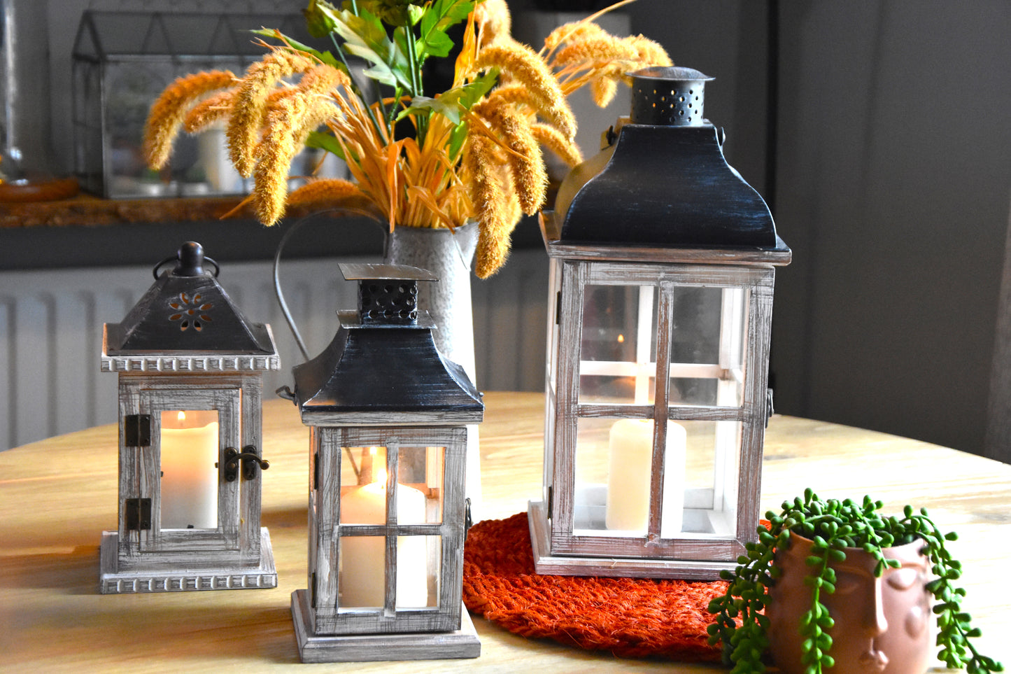 Rustic Nordic Wooden Lantern