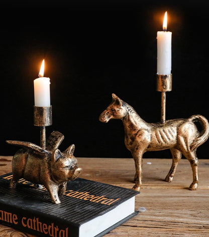 Brass Animal Candlestick Holders