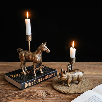 Brass Animal Candlestick Holders