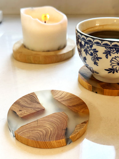 Rustic Real Wood Round Coasters Sets