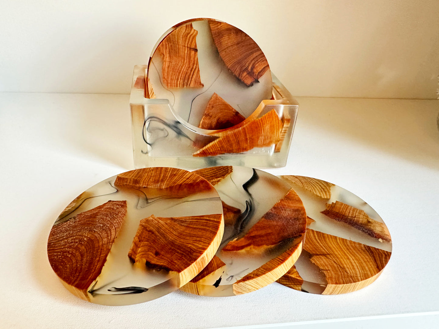 Rustic Real Wood Round Coasters Sets