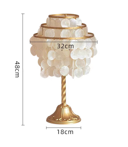 Table Lamp with Mother of Pearl Beaded Shade