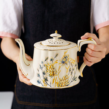 Vintage Style Tea Set with Wheat Pattern