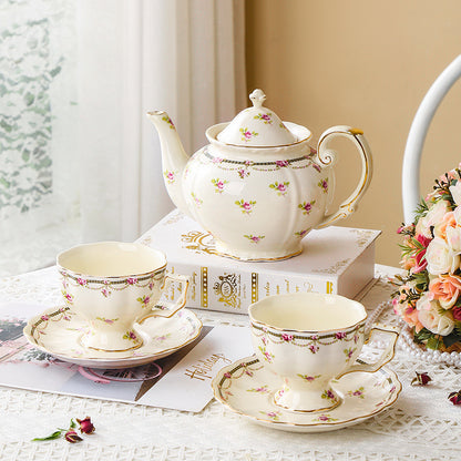 Vintage Inspired Ceramic Coffee Cup and Saucer Tea Set