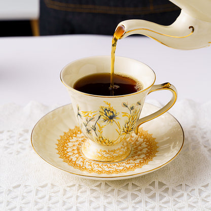 Vintage Style Tea Set with Wheat Pattern