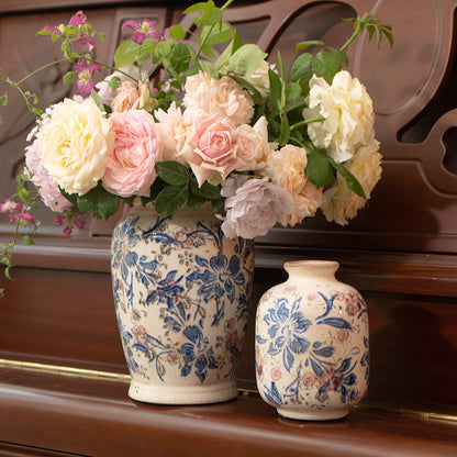 Japanese Ceramic Vase with Cracked Ice Glaze