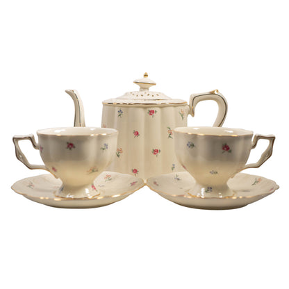 Retro style ceramic floral tea set