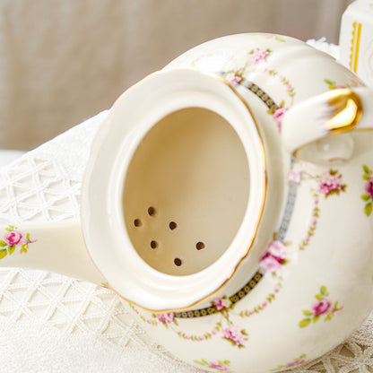 Vintage Inspired Ceramic Coffee Cup and Saucer Tea Set